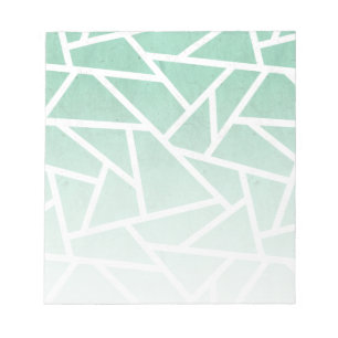 Bloc-note Motif en mosaïque verte et blanche