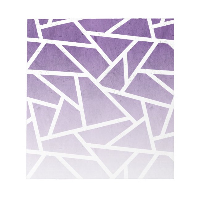 Bloc-note Motif en mosaïque violette et blanche (Devant)