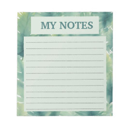 Bloc-note Motif Feuille tropical aquarelle