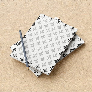 Bloc-note Motif Fleur de Lis, Français, Royal, Noir