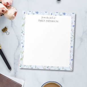 Bloc-note Motif floral de fleurs sauvages jolies bleu violet