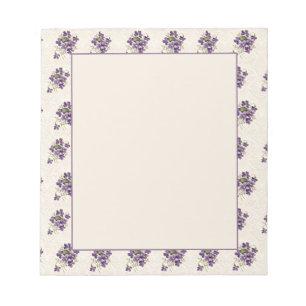 Bloc-note Motif floral violet Art Nouveau