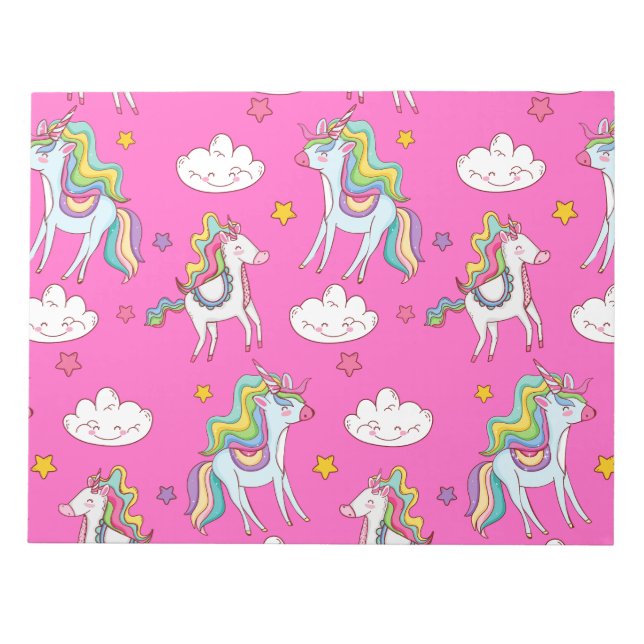 Bloc-note Motif Funny Unicorn mignonne (Devant)