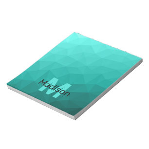 Bloc-note Motif géométrique en maille turquoise et sarcelle
