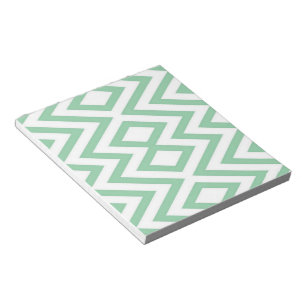 Bloc-note motif géométrique vert pastel