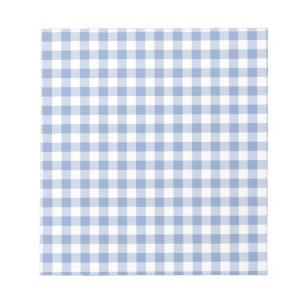 Bloc-note Motif Gingham Bleu Clair Imprimé Carreaux Classiqu