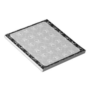 Bloc-note Motif graphique Crâne blanc et os croisés