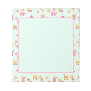 Bloc-note Motif mignon avec Animaux et Jouets heureux