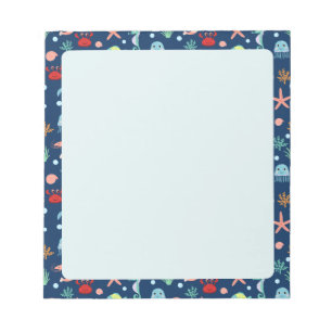 Bloc-note Motif mignon de vie marine de l'océan