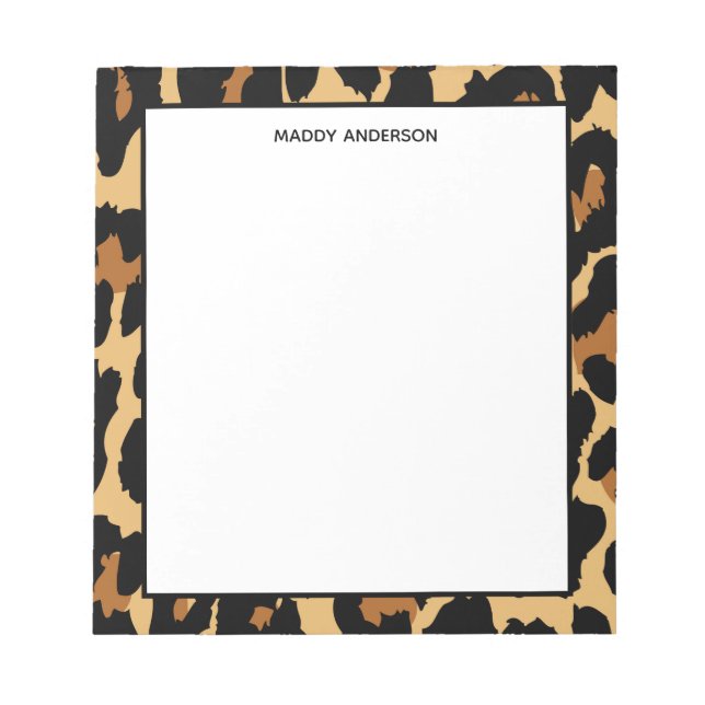Bloc-note Motif Poster de animal Leopard Cheetah Monogram (Devant)