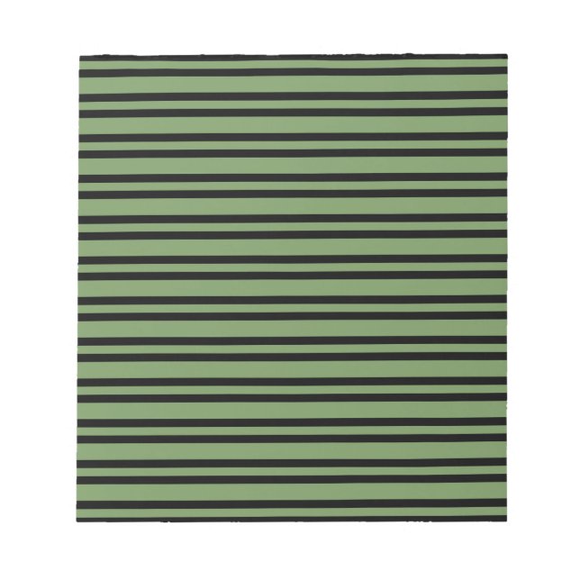 Bloc-note Motif rayures vertes noires (Devant)