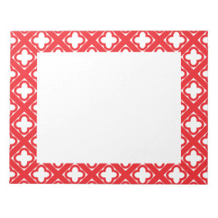 Bloc-note Motif Red Quatrefoil