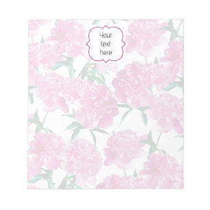 Bloc-note Motif romantique moderne de pivoines roses féminin