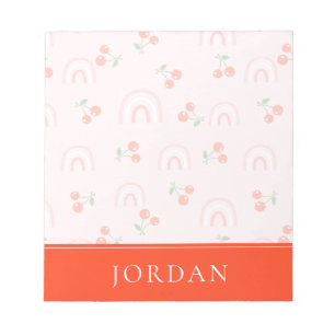 Bloc-note Motif rose arc-en-ciel cerise