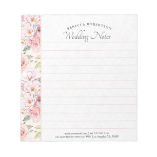Bloc-note Motif rose rose
