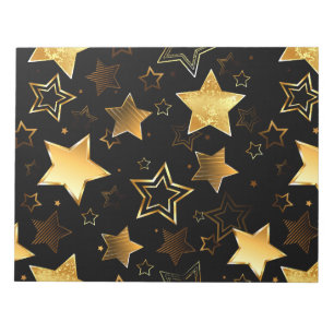 Bloc-note Motif sans couture avec étoiles d'or