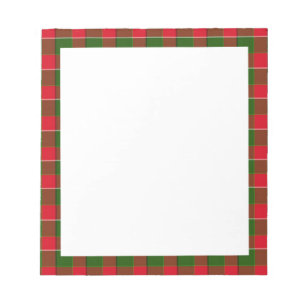 Bloc-note Motif vert et rouge