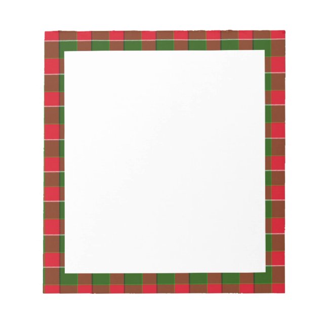 Bloc-note Motif vert et rouge (Devant)