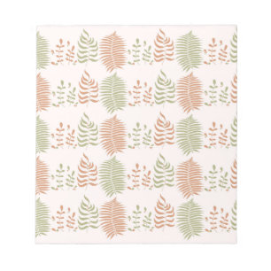 Bloc-note Motif Vintage de feuille vert rouge rétro