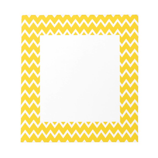 Bloc-note Motif Zigzag jaune et blanc (Devant)