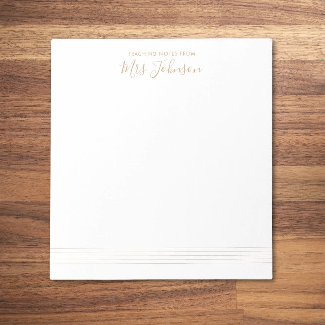 Bloc-note Music Stave Enseignant Notes Script élégant (Créateur téléchargé)