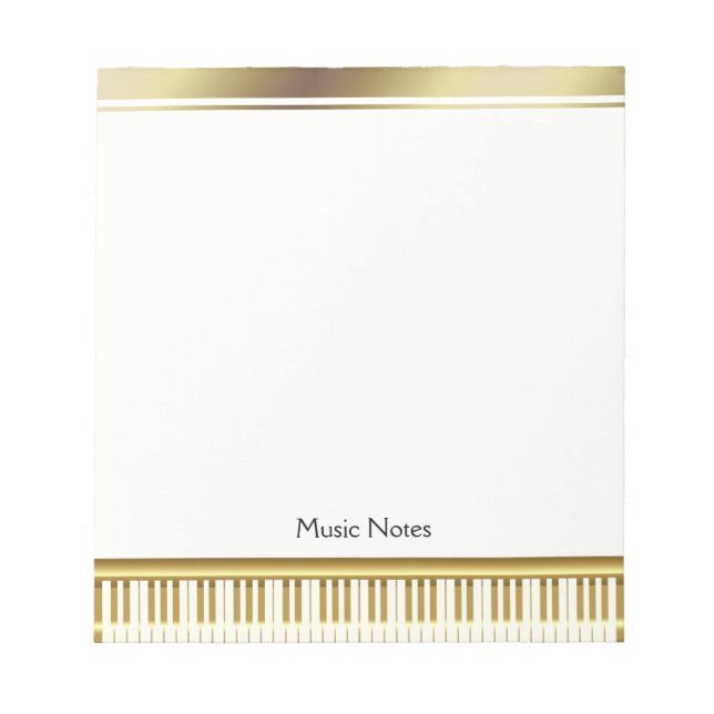 Bloc-note Music Teacher Gold Piano Clavier Musicien DJ (Devant)