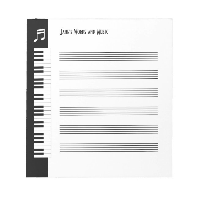 Bloc-note My Music - Musiciens Impromptu Notepad (S) (Devant)