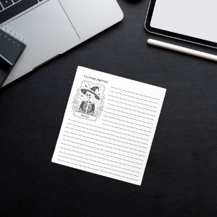Bloc-note Mystique Gothique Tarot De Sorcière Noir Et Blanc