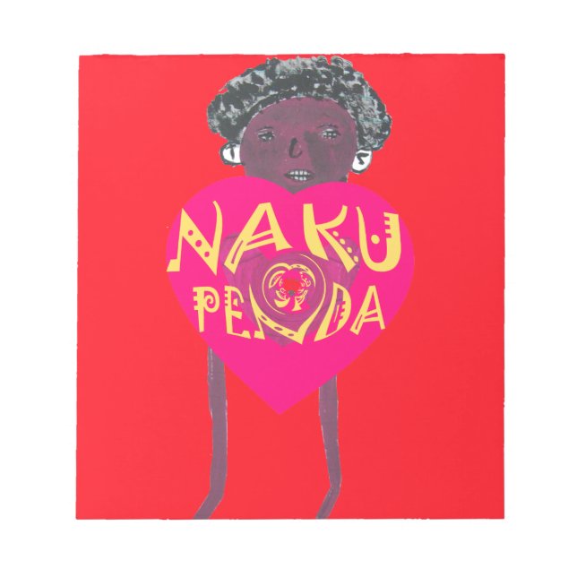 Bloc-note Nakupenda Love Art - Swahili Heart Design (Devant)