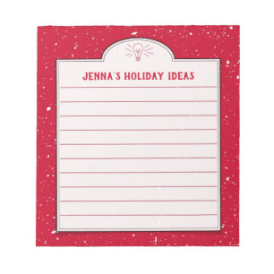 Bloc-note Neige et Rouge Custom Holiday Shopping ou Idea Not