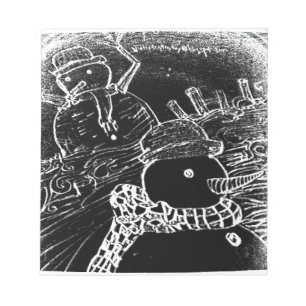 Bloc-note Neige et Yaie en noir Noël