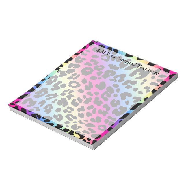 Bloc-note Neon Rainbow Leopard Motif Imprimer (Tourné)