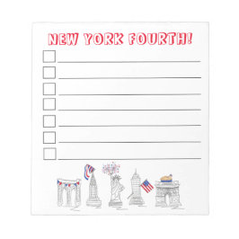 Bloc-note New York City NYC Patriotique Juillet 4