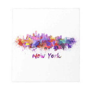 Bloc-note New York skyline in watercolor