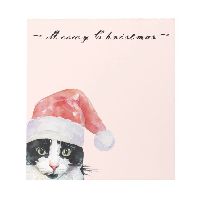Bloc-note Noël Chat voeux Meowy Noël Blush (Devant)