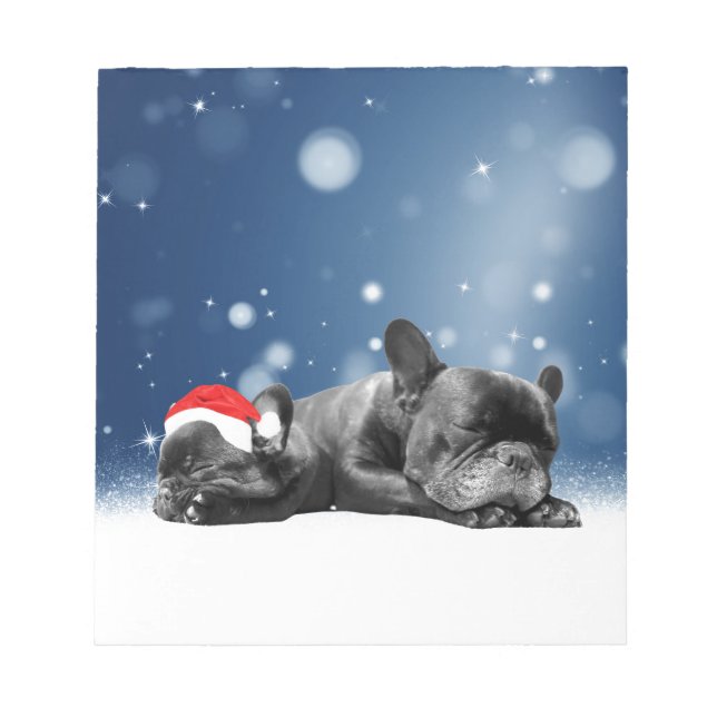 Bloc-note Noël Français Chien de taule Chien Chien de Chien  (Devant)