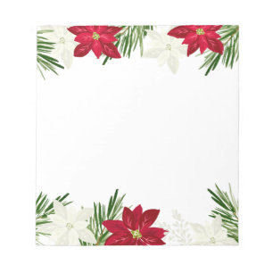 Bloc-note Noël hiver Rouge Bold Poinsettia