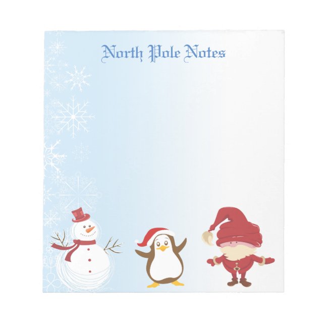 Bloc-note Noël Noël Snowman Penguin Père Noël Notepads (Devant)
