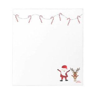Bloc-note Noël Père Noël Reindeer Sucres de canne