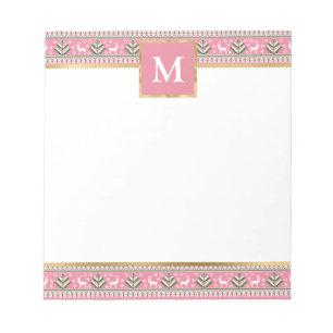 Bloc-note Noël Rose Personnalisé Fair Isle
