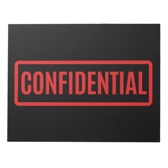 Bloc-note Noir confidentiel (Devant)