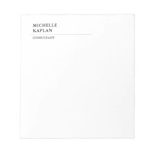 Bloc-note Noir et blanc Moderne Professionnel Exclusif