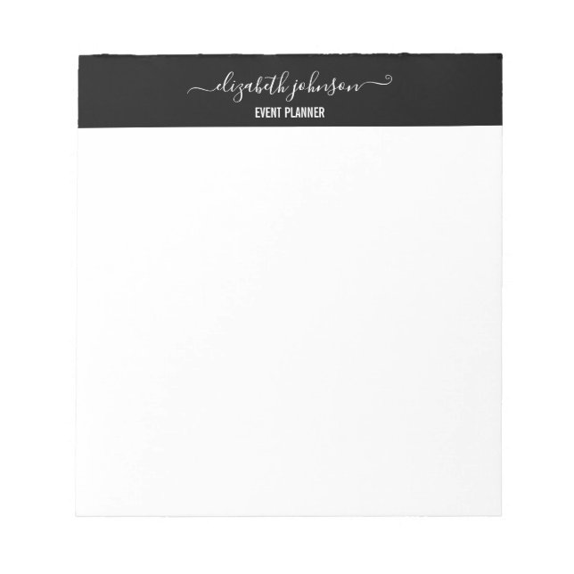 Bloc-note Noir minimaliste moderne (Devant)