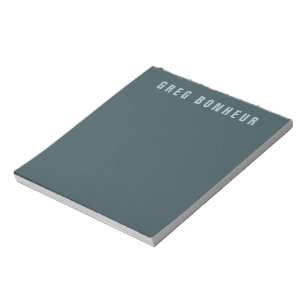 Bloc-note Nom au look moderne et élégant Bleu gris