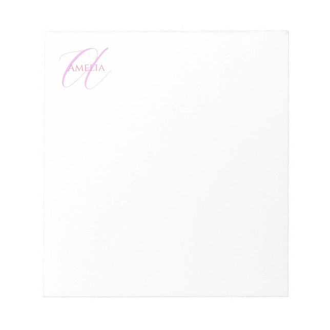 Bloc-note Nom chic Monogramme Lettre initiale Calligraphie  (Devant)
