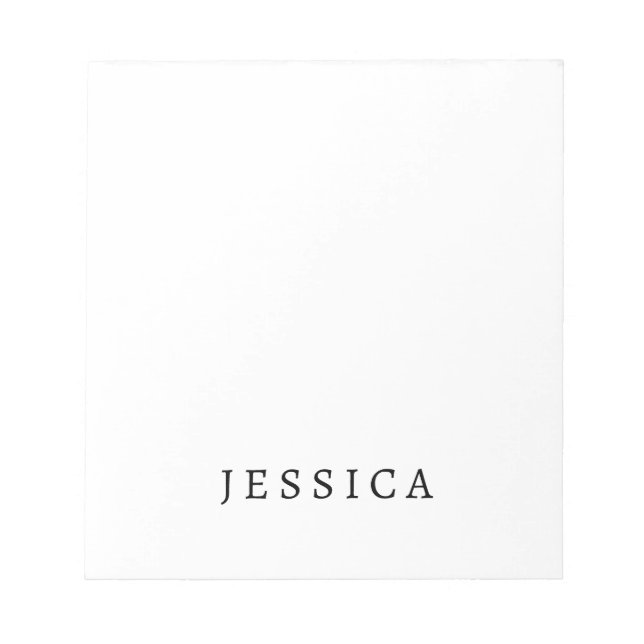 Bloc-note Nom Classique Professionnel Unique Noir Blanc (Devant)