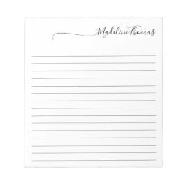 Bloc-note Nom de calligraphie de script élégant moderne