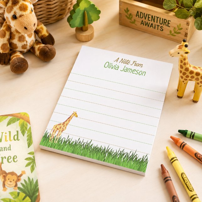 Bloc-note Nom de l'enfant fantaisiste GIRAFFE Ligné  (Créateur téléchargé)