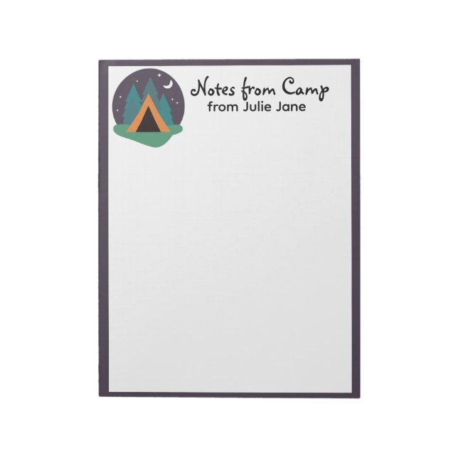 Bloc-note Nom de l'enfant personnalisé Camp Stationery Water (Tourné)