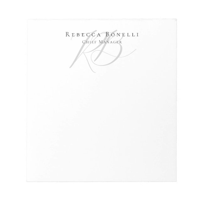Bloc-note Nom de profil exclusif et unique avec monogramme (Devant)